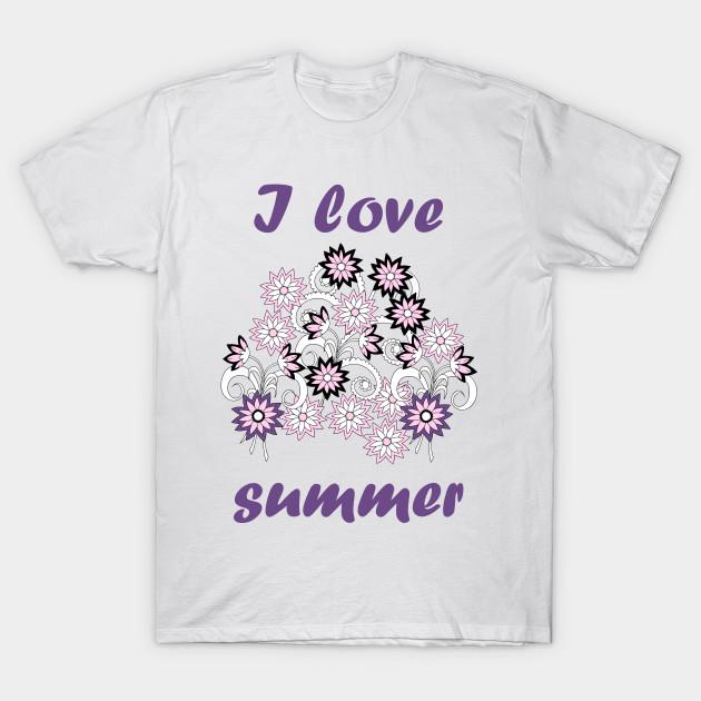 Футболка женская I Love Summer синяя футболка с принтом Harajuku Kawaii летняя футболка с коротким рукавом женская футболка топ