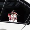 Cute Christmas Santa Claus Peeking Car Sticker - Reindeer Snowman Window Bumper Decal - Waterproof Vinyl Vehicle Truck Laptop Wall Decoration (Cute