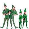 COS Halloween Green Elf & Robin Hood Costume for Adults and Kids: Peter Pan & Tinkerbell Theme.