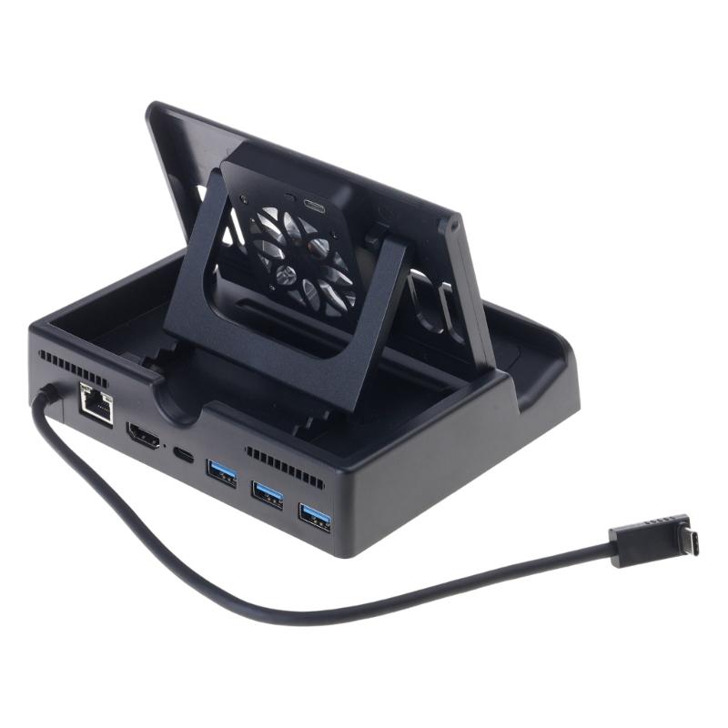 Портативная док-станция 6-в-1 для Steam Deck HDMI2.0 4K@60Hz Gigabit-Ethernet 3 порта USB 3.0 Порт USB-C для игр