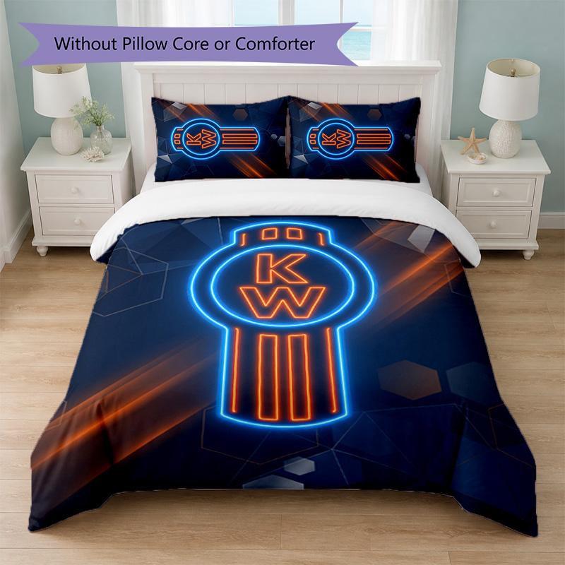 Kenworth Print 3Pcs Bedding Set Duvet Cover With Two Pillowcases Soft Bed Linen For Household Bedroom