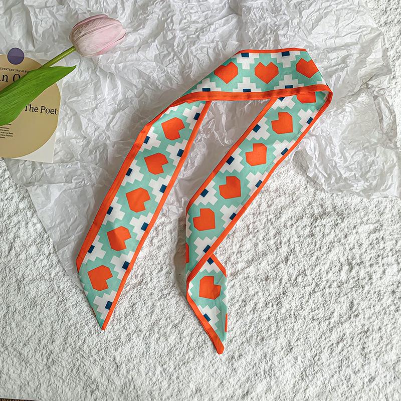 New Luxury Brand Model Small Silk Scarf for Women Hair Band Bag Handle Handbag Ribbon Scarf Neck Scarves Neckerchief