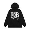 Winter American Hip Hop Spider Print Hoodie Loose Couple Streetwear