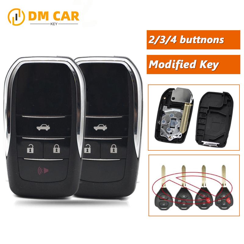 Upgrade Modified Flip Key Shell Cover 2/3/4 Buttons for Toyota RAV4 Corolla Camry Avalon Venza Yaris Remote Key Replacement Hou
