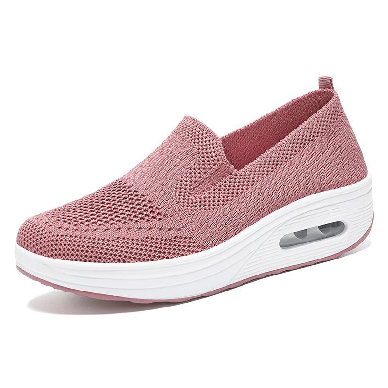 Shoes Women's 2025 Spring New Platform Rocking Shoes Large Size Fly-woven Casual Shoes Lazy One-pedal Cloth Shoes