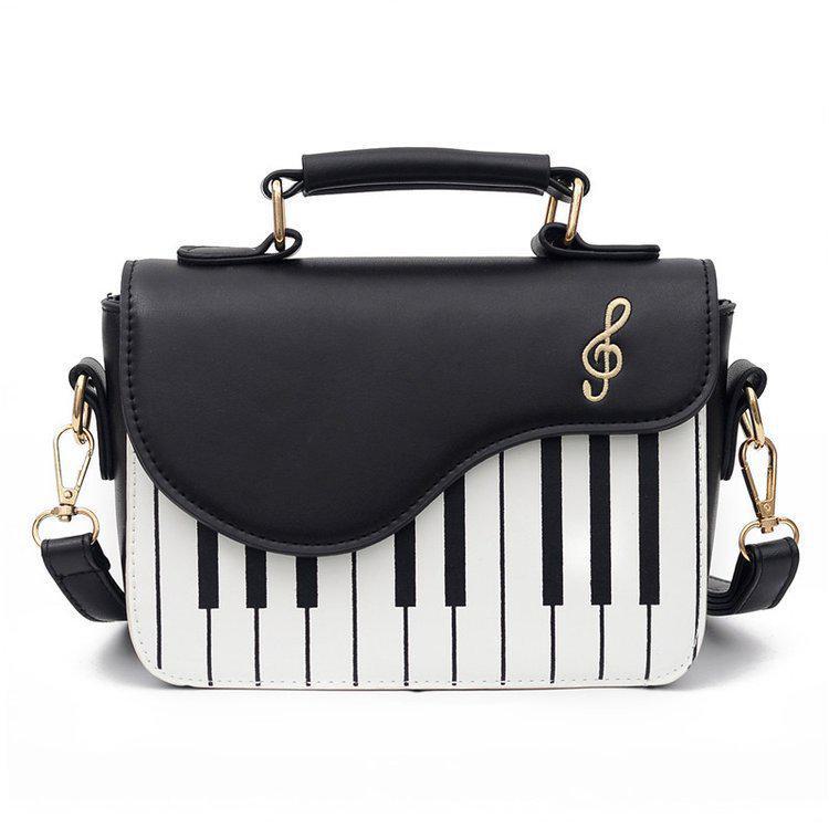 Multicolor Crossbody & Shoulder Bag: Trendy Printed Piano Pattern Handbag for Women