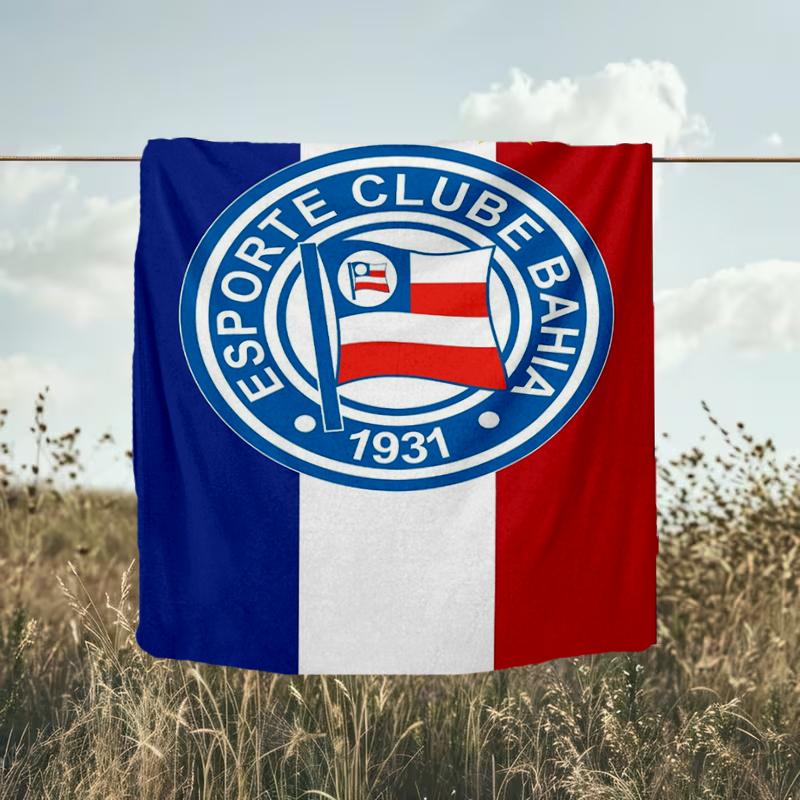1PC Esporte Clube Bahia Sports Club Emblem Printed Soft Flannel Blanket Throw for Adult Bedroom Living Room Sofa Camping Fan gifts Christmas Gifts