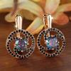 1 пара золотых геометрических серег-подвесок в виде круга для женщин, винтажные цирконовые украшения для вечеринки, подарок