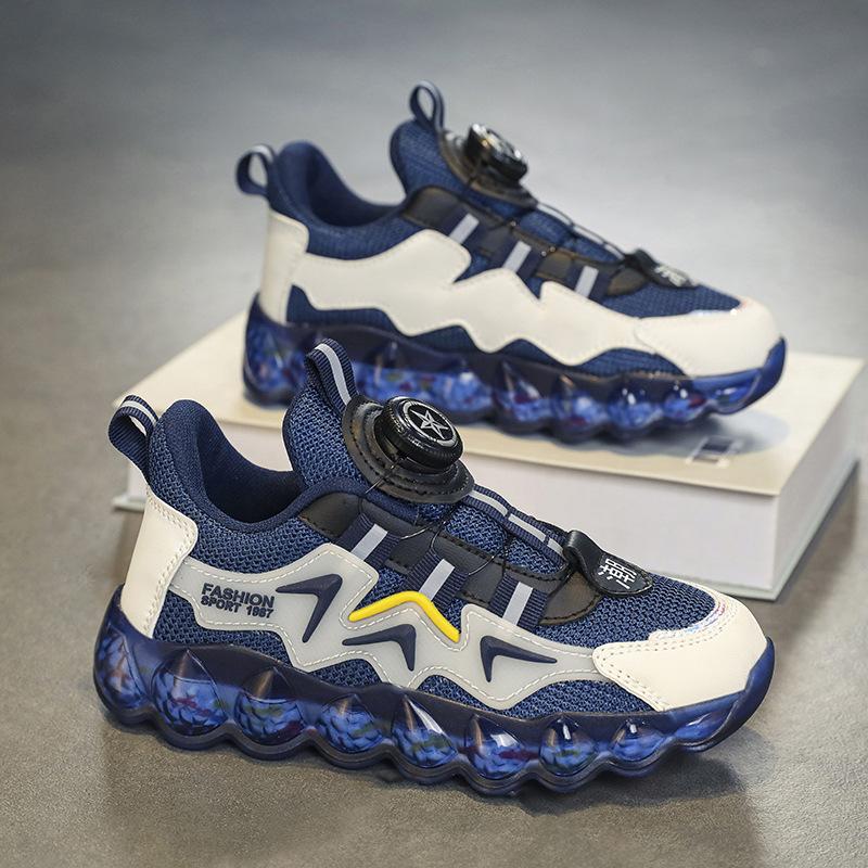 Одноклассники Мальчики Полая сетка дышащая средняя и большая детская спортивная обувь для отдыха Ученики начальной школы кроссовки на мягкой подошве