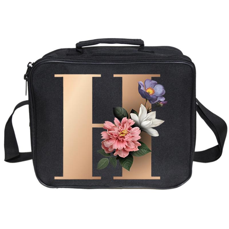 Новая сумка для ланча с принтом 26 букв, большая вместимость, многокарманная сумка-бокс для ланча