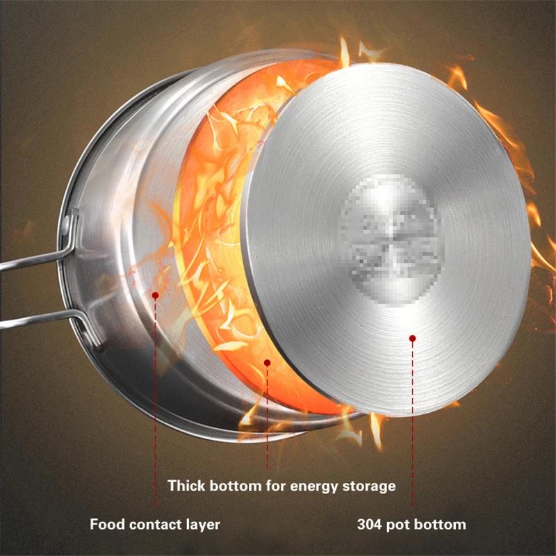 304 stainless steel cooking milk pot household office worker student cooking hot milk steaming pot induction cooker gas stove