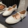 Women Flat Shoes Pearl Buckle Strap Flat Sole Single Shoes for Women Flats Mary Jane Women's Shoes