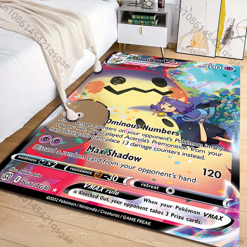 New Product Pokémon Mimikyu Cards Print Carpet for Living Room Bedroom Home Decor Area Rug Sofa Cloakroom Play Mat