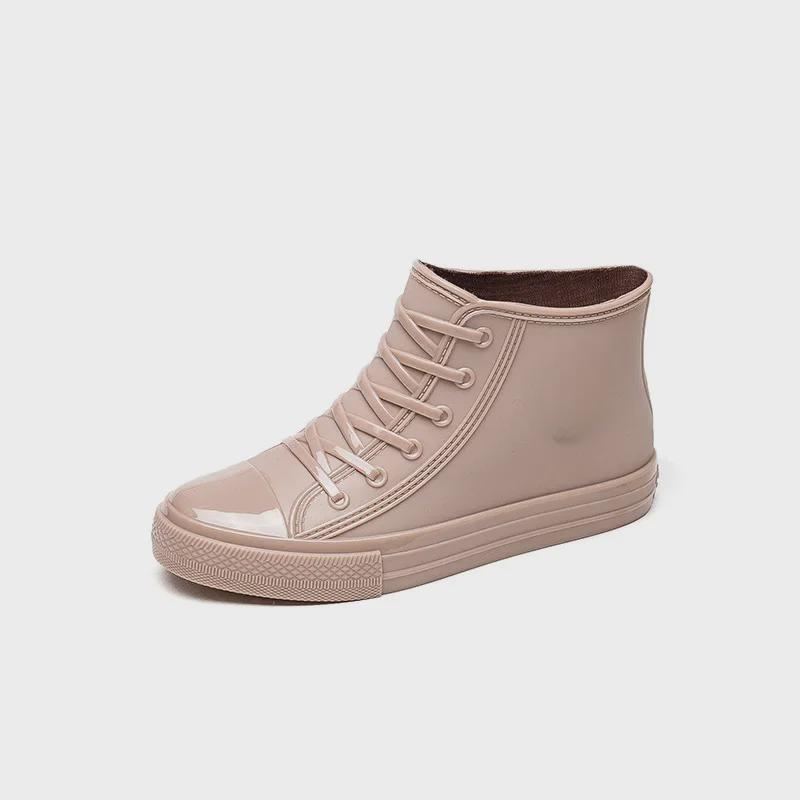 Женские водонепроницаемые повседневные низкие резиновые сапоги 2025 года — модная нескользящая обувь для отдыха на природе