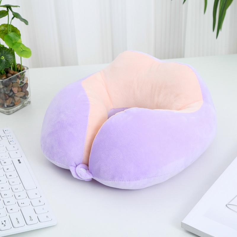 Подушка для шеи с двойным горбом, однотонная, для путешествий в самолете, для офиса, для шеи, портативная, автомобильная, U-образная подушка