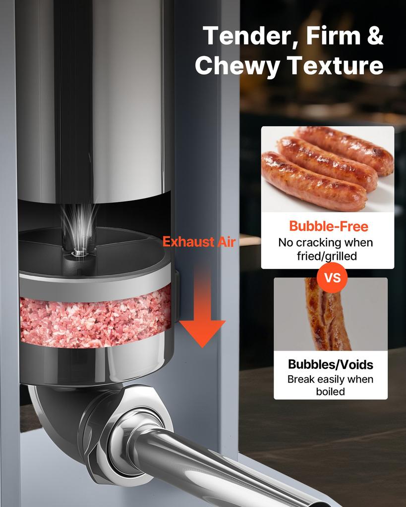 VEVOR Manual Sausage Stuffer, 11 LBS / 5 L Vertical Meat Stuffer, Heavy Duty Sausage Casing Meat Stuffing Machine
