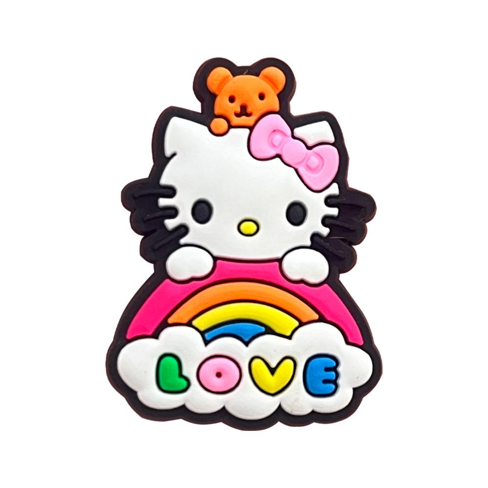 Одиночная штука Мультяшные мягкие резиновые ПВХ подвески для обуви Hello Kitty - Набор из 83 штук для DIY Подарочный набор