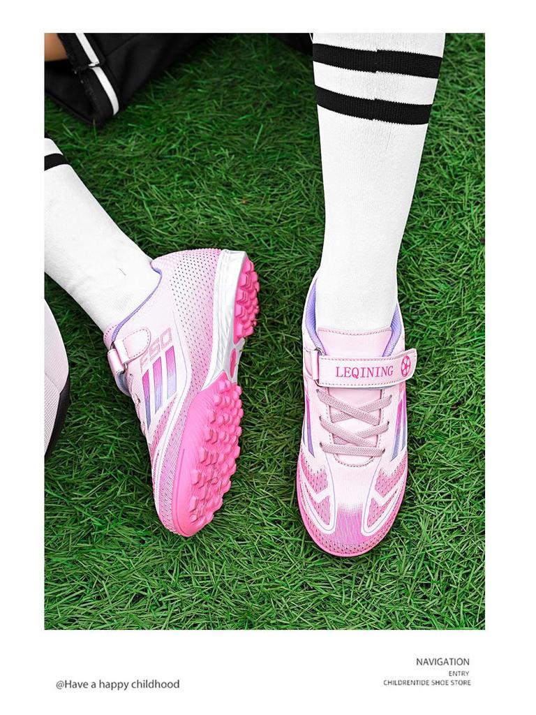 Детские противоскользящие футбольные бутсы на липучках для искусственного покрытия для мальчиков и девочек - Износостойкие тренировочные бутсы для соревнований