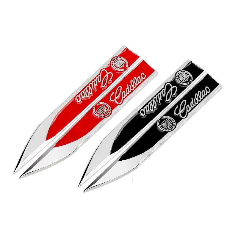 2pcs Car Fender Side Emblem Stickers Rear Trunk Metal Badge for Cadillac ATS BLS CT4 CTS EXT SLR SRX XT5 XT6 XTS Escalade DTS AHK1