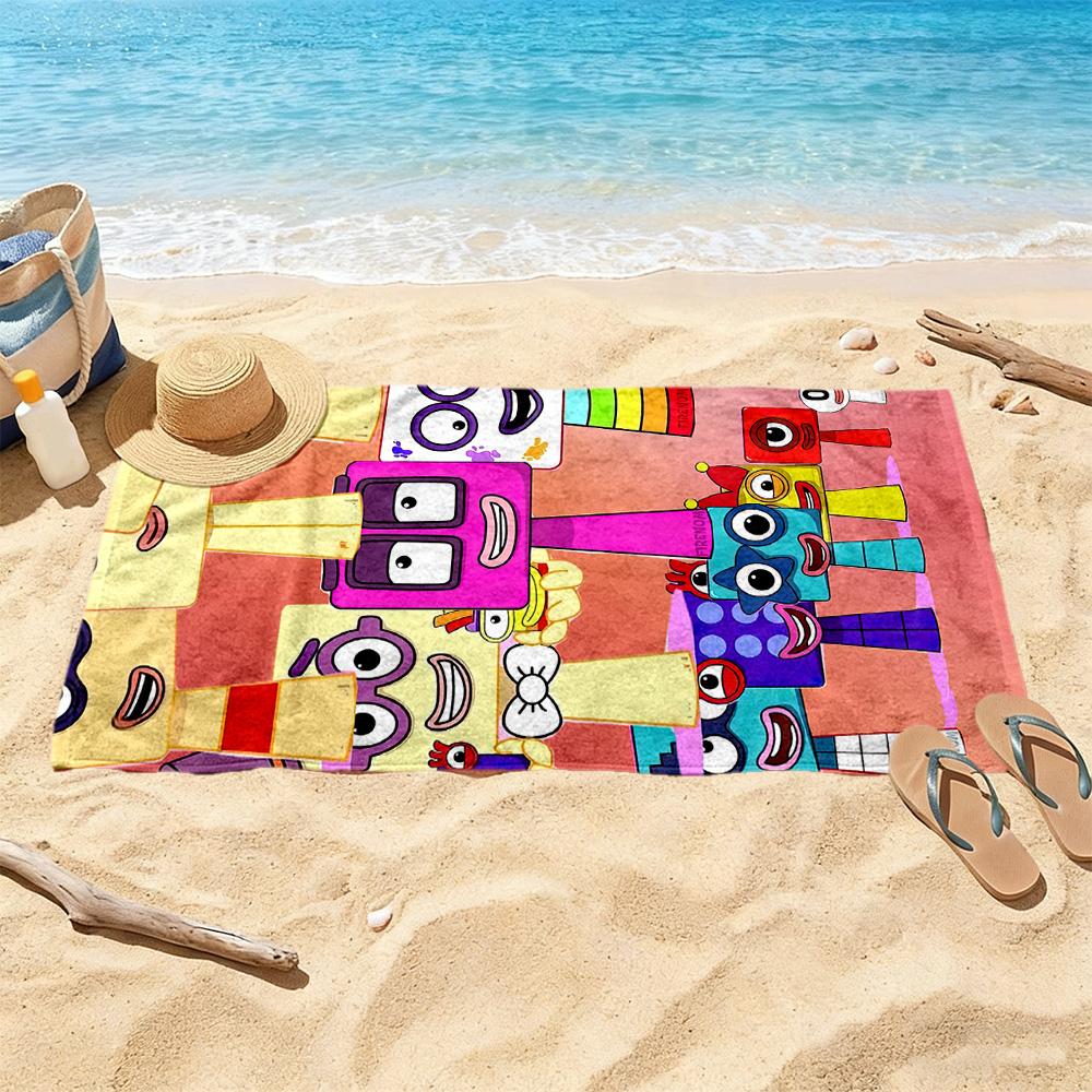 Numberblocks Beach Towel Quickdry Soft Microfiber Comfortable Lightweight Suitable For Sports Travel Swimming Yoga Bathroom Beach And Pool