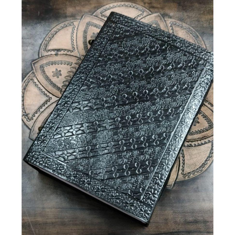 Кожаный журнал с тиснением в виде пентаграммы, кожаный журнал ручной работы, чистый кожаный блокнот, кожаный гримуар, кожаный альбом для рисования «Пентаграмма»
