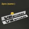 2pcs Letter Emblem  V12BITURBO V8 BITURBO 4MATIC+ TURBO 4MATIC Car Styling Fender Logo Sticker Chrome Black Red