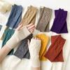 1 Pair Fashion Women Soft Cashmere Fingerless Arm Warm Winter Gloves Hand Long Warmer Mittens