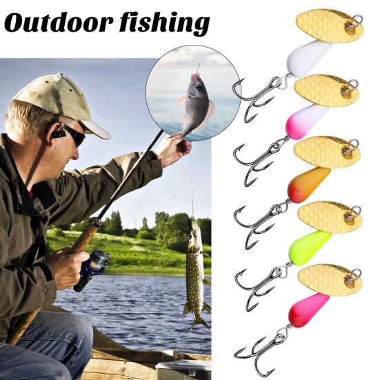 5 шт. 5 см/4,6 г 6 см/6,8 г вращающаяся блесна с крючком из твердого металла вращающаяся приманка для соленой воды пресноводные судак окунь рыболовные принадлежности