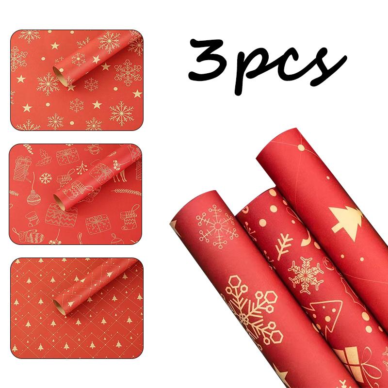 52*75см Рождественская подарочная упаковочная крафт-бумага Новый год День рождения Подарочная упаковка Декор DIY Изделия из бумаги Упаковочная бумага для цветов Украшение