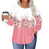 Womens Plus Size Tops Long Sleeve Shirts Round Neck Flowy Tunic Casual Loose Blouse L-5X