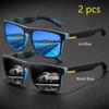 2 предмета модные винтажные квадратные спортивные солнцезащитные очки для мужчин и женщин для вождения и рыбалки брендовые дизайнерские солнцезащитные очки ретро мужские очки UV400