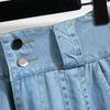 Women's Spring Thin Jeans Skirt Tencel 6/7 Wide-leg Skirt Pants