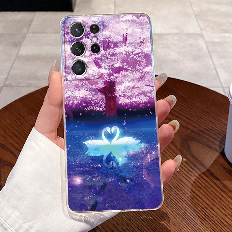 Для Samsung Galaxy S21 Ultra Чехол Samsung S21 FE Чехлы Мягкая Задняя Крышка из ТПУ Для Samsung S21 Plus S21+ Чехол Кролик Кошка Чехол для Телефона