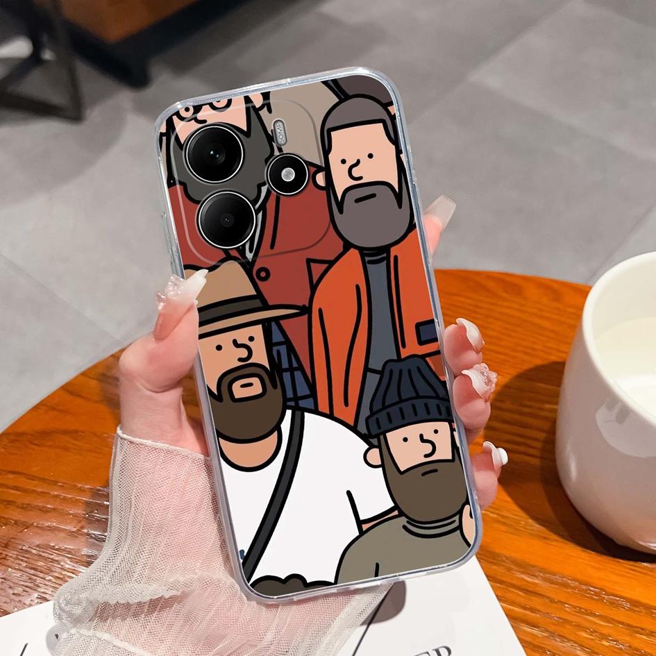 Забавные черные задние крышки для кота для Redmi Note 14 Pro Plus A3 K80 Pro A4 14R новый чехол для телефона эстетический дизайн жидкий силиконовый мягкий корпус для Redmi бампер