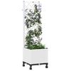 Planter with Trellis and Wheels White 40 x 40 x 146 cm PP