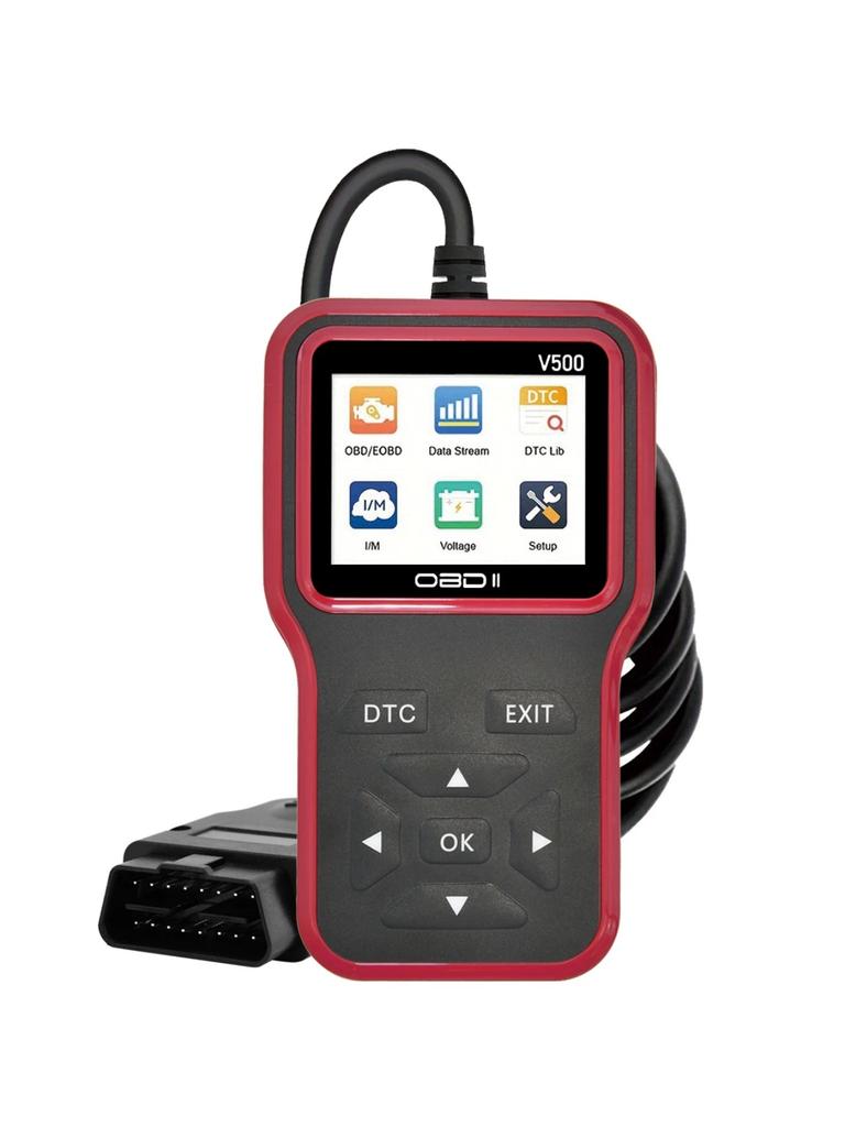 Автомобильный сканер OBD2 Диагностический инструмент Считыватель кодов, Тестер напряжения автомобиля Сканер кодов неисправностей двигателя, Тестер зарядки Диагностический инструмент V500