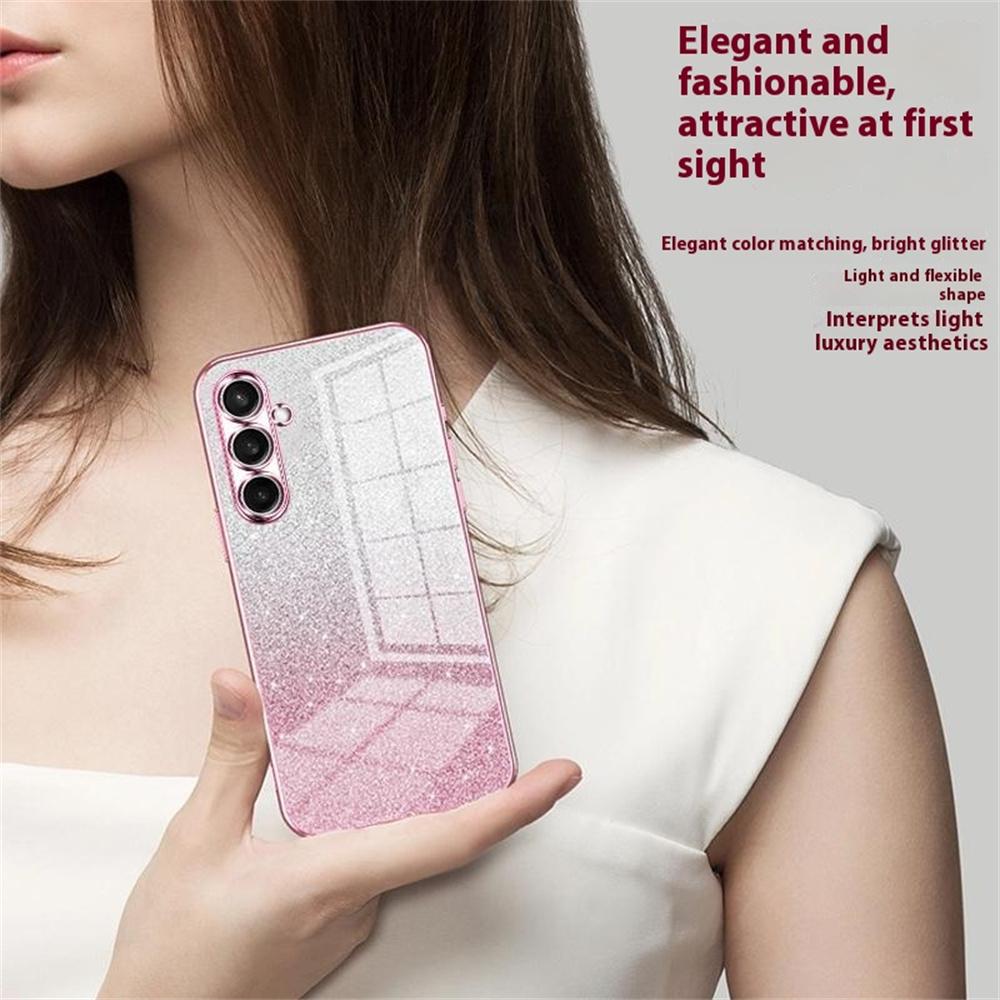 For Samsung Galaxy A55 5G Case Electroplating Gradient Glitter TPU Phone Cover