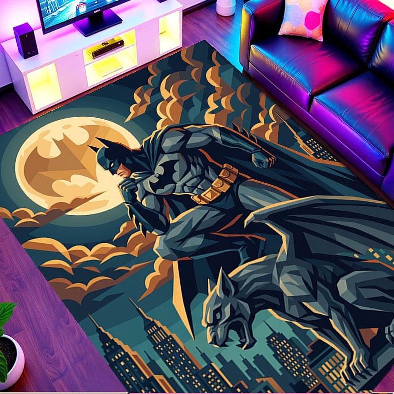 Batman Print Rug, Washable Floor Carpet, For Entryway Dorm Laundry Room Office Study, Home Decor Birthday Christmas Gift