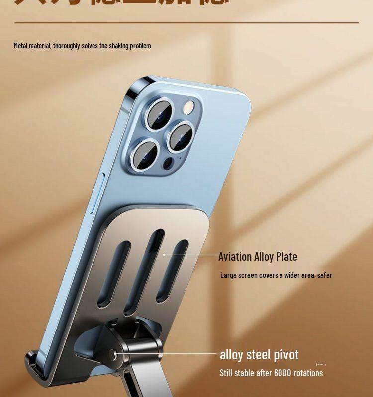 360° Adjustable All-Metal Phone & Tablet Holder - Perfect for Desktop Use & Live Streaming