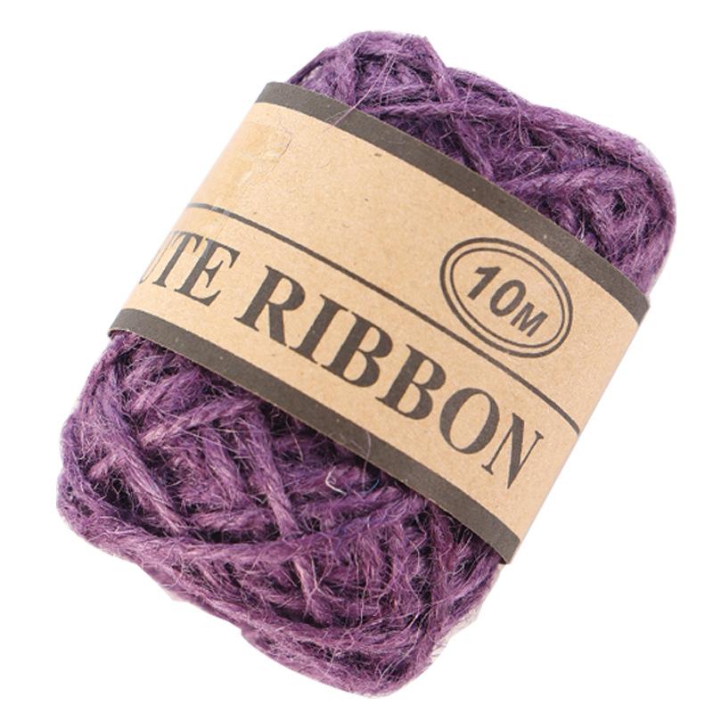 Декоративная 3-х прядная цветная пеньковая веревка, аксессуары ручной работы | Бирки | Специально для фотостен | Тканый натуральный джут 10 метров