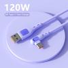 Зарядный кабель USB-Type-C 120 Вт 6 А, суперзарядный кабель для передачи данных, изогнутая головка 90 ° для быстрой передачи данных для игр Xiaomi Huawei