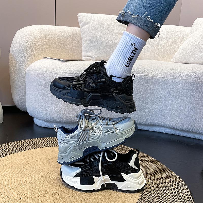 Весенняя женская обувь для папы, новая дышащая женская обувь на толстой подошве, универсальная студенческая повседневная спортивная обувь, модная обувь