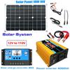 12V To 110V/220V Solar Panel System 12V Solars Panels Battery Charge Controller 4000W Solar Inverter Complete Power Generation