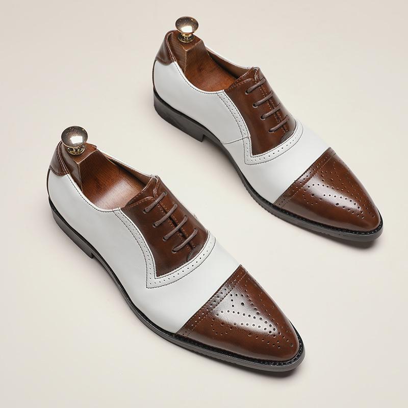20252025 Сиинь большого размера маленькие кожаные туфли мужские 38-46 цветовое сочетание индивидуальность острый парикмахерская кожаные туфли