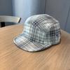 Early spring retro plaid short brim cap men's and women's fashion casual thin versatile sunshade five-piece baseball cap