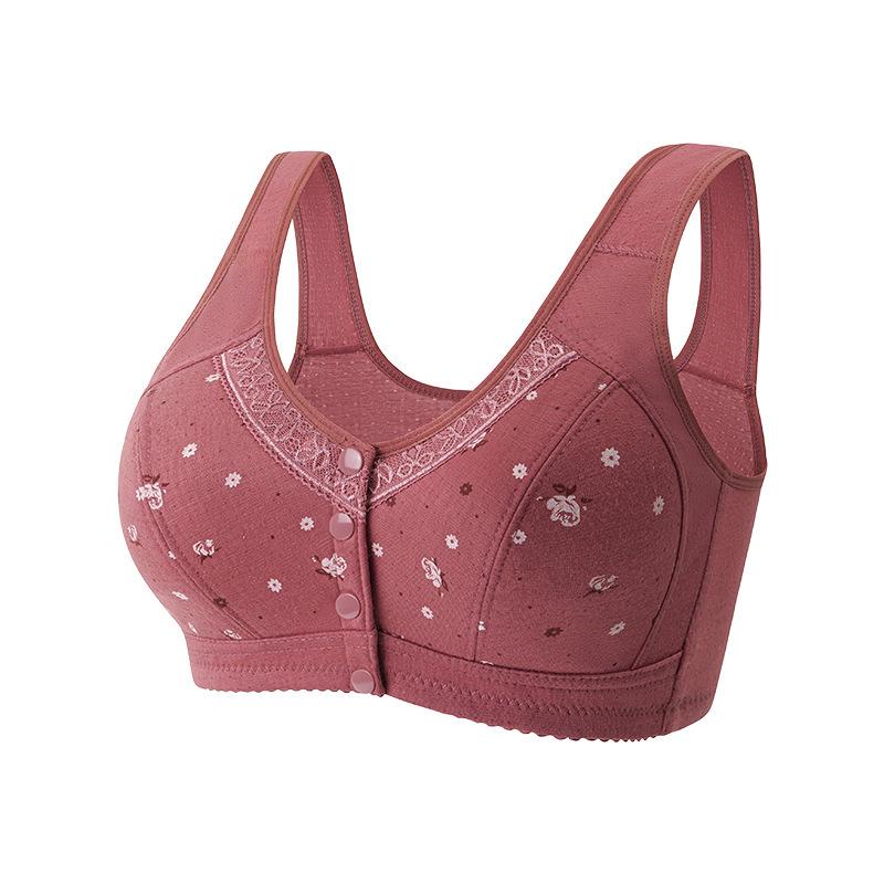 Ultra-Thin Lace Front Buckle Comfort Bra for Middle-Aged & Elderly Women