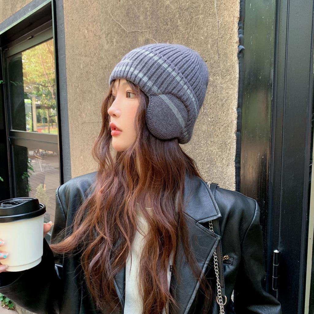 Осенне-зимняя вязаная шапка с надписью «Ухо защитное», флисовая, утепленная, для верховой езды, ветрозащитная, теплая, шерстяная, модная, холодная шапка