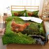 Пододеяльник с изображением фермерской курицы King Queen, комплект постельного белья с изображением милого цыпленка, семейное одеяло с изображением животных, 2/3 предмета из полиэстера, покрывало