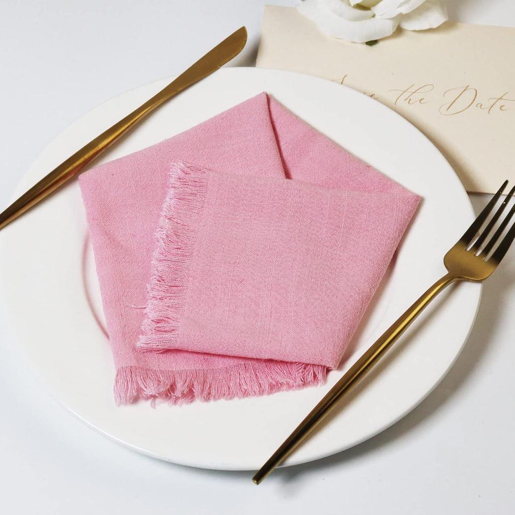 Sub-Cotton Linen Napkin with Tassels for Elegant Dining & Photography Decor