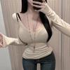 Женский прозрачный облегающий топ с длинным рукавом из Дондэмуна (Корея)